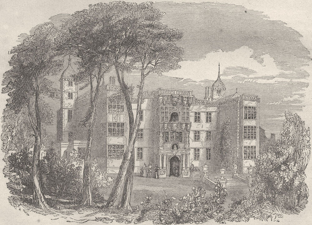 KENT. Charlton House 1850 old antique vintage print picture